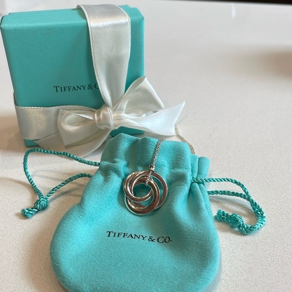Tiffany & Co. Jewelry - Tiffany & Co Silver 1837 Triple Interlocking Circles Pendant Necklace
